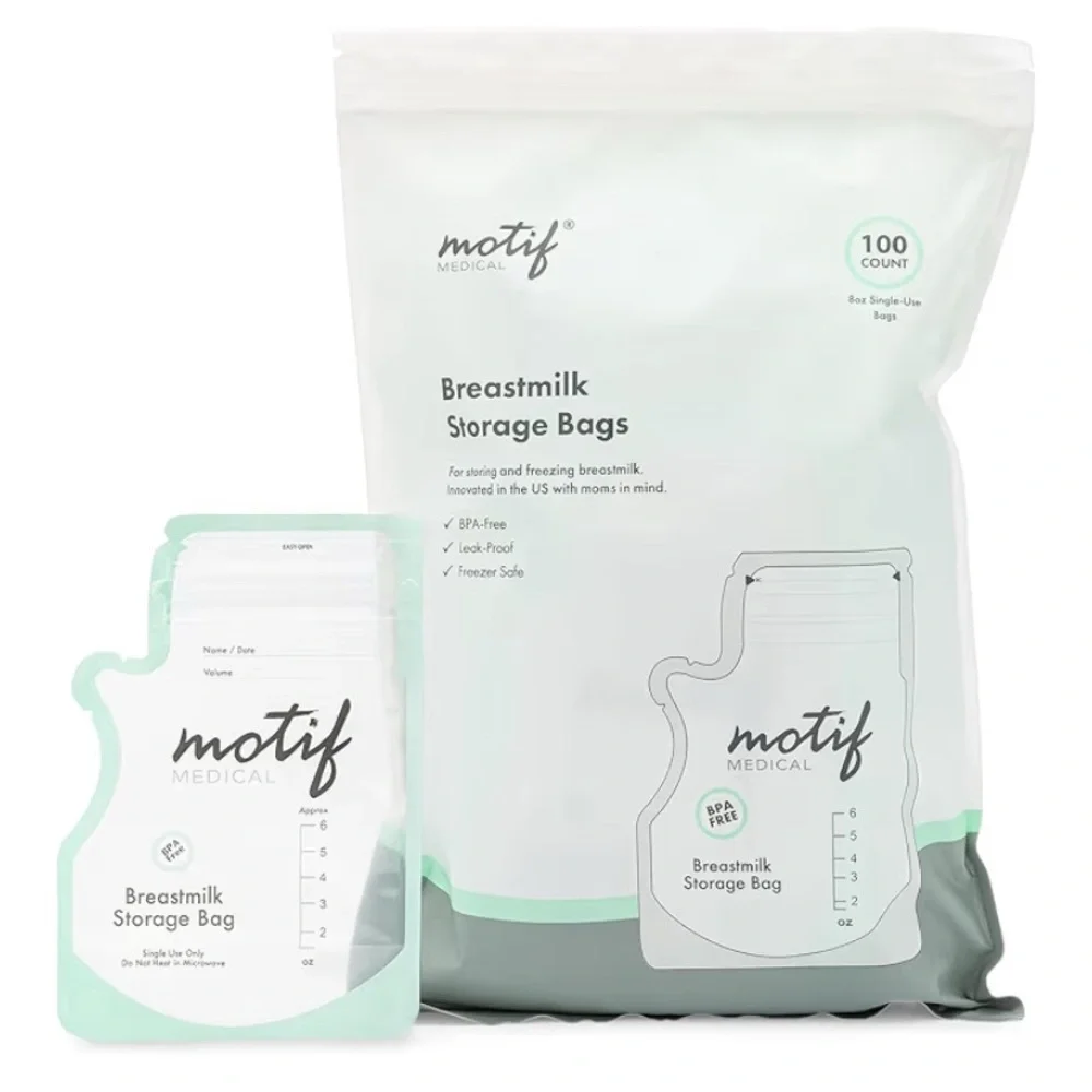 Motif Medical Breastmilk Storage Bags - White 100 count